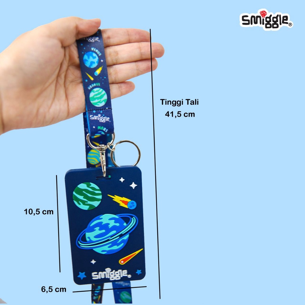 Smiggle Bag Tag Card Holder dengan Tali Lanyard