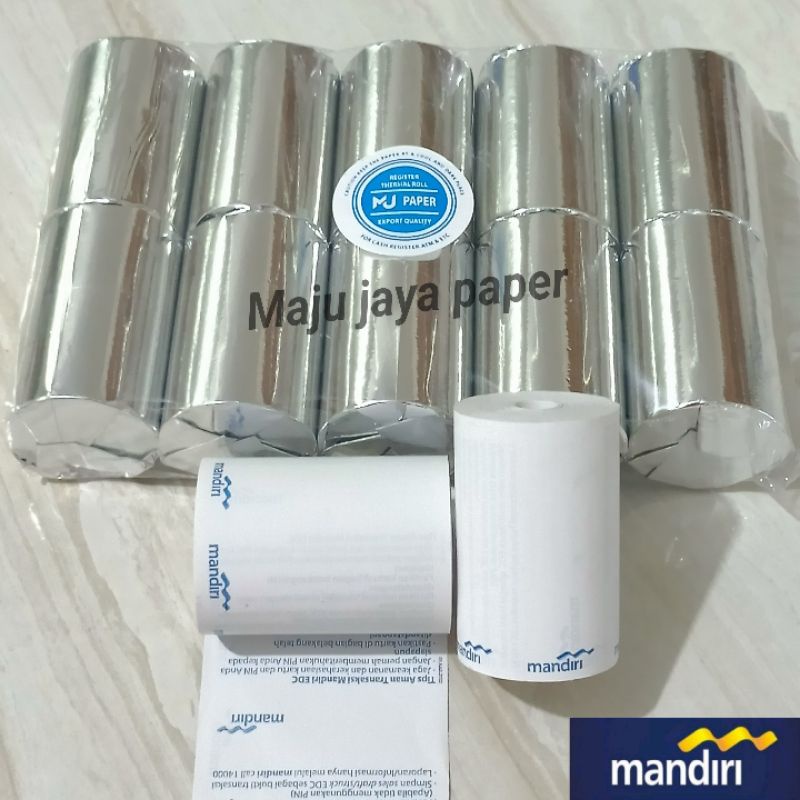 

KERTAS KASIR THERMAL EDC LOGO BANK MANDIRI 57×40mm PER PACK ISI 10 ROLL