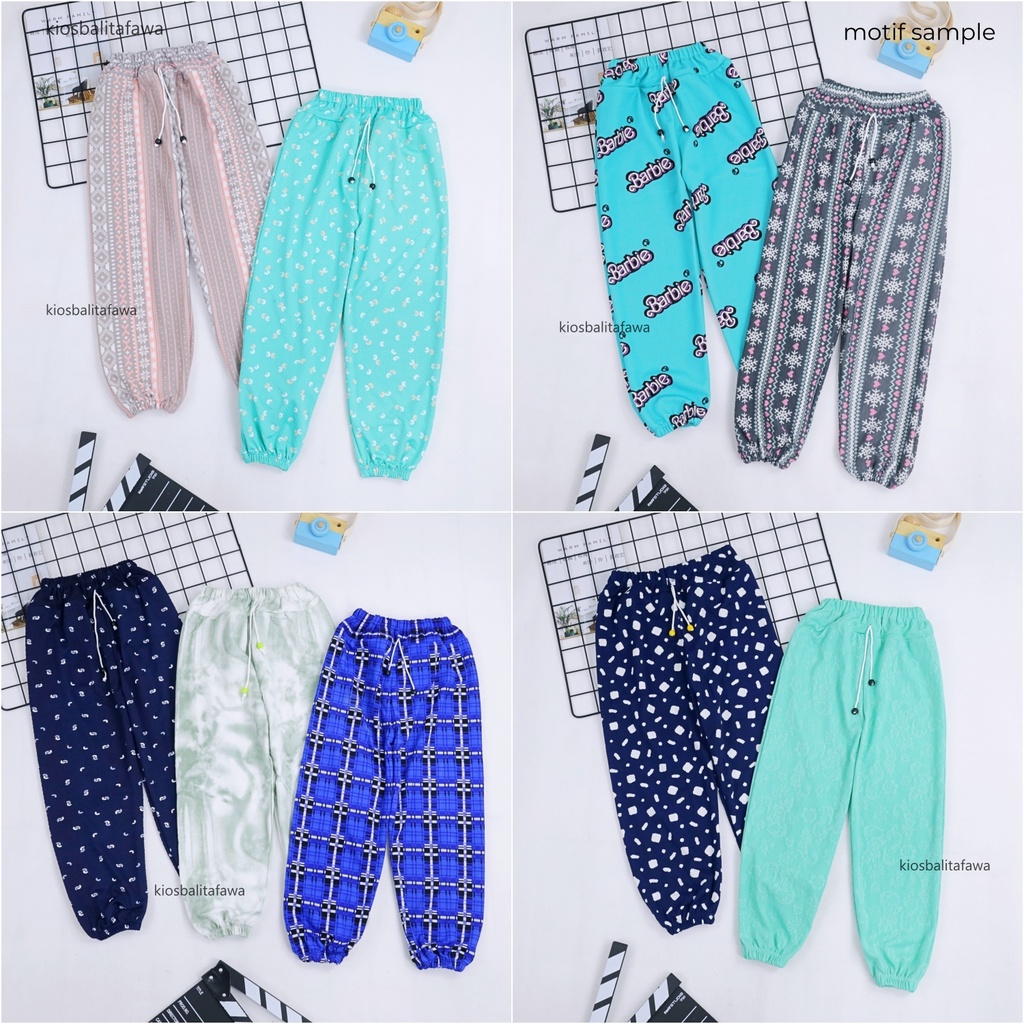 Jogger Motif Uk 7-8 Tahun / Celana Panjang Anak Laki Joger Pants Perempuan Import Grosir