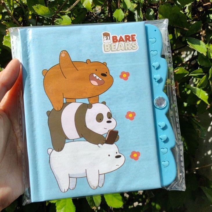 

[T-2I ㊛] Buku Diary WBB / We Bare Bear Kunci Kode Kecil Note Book Jurnal Lucu Unik-viral