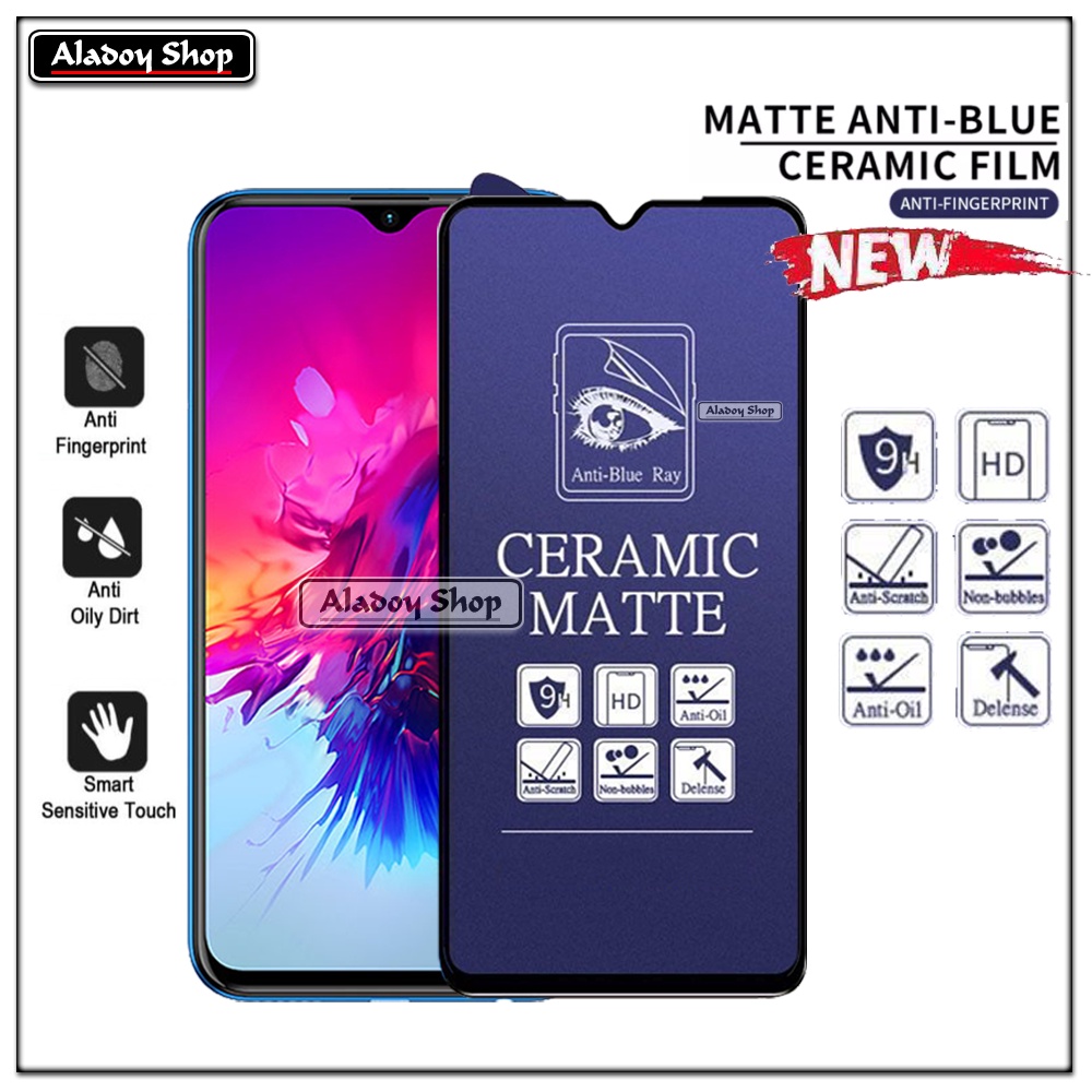 PAKET 3IN1 Anti Gores Blue Matte Anti Glare Infinix Smart 3/3 Plus + Tempered Glass Camera dan Skin Carbon