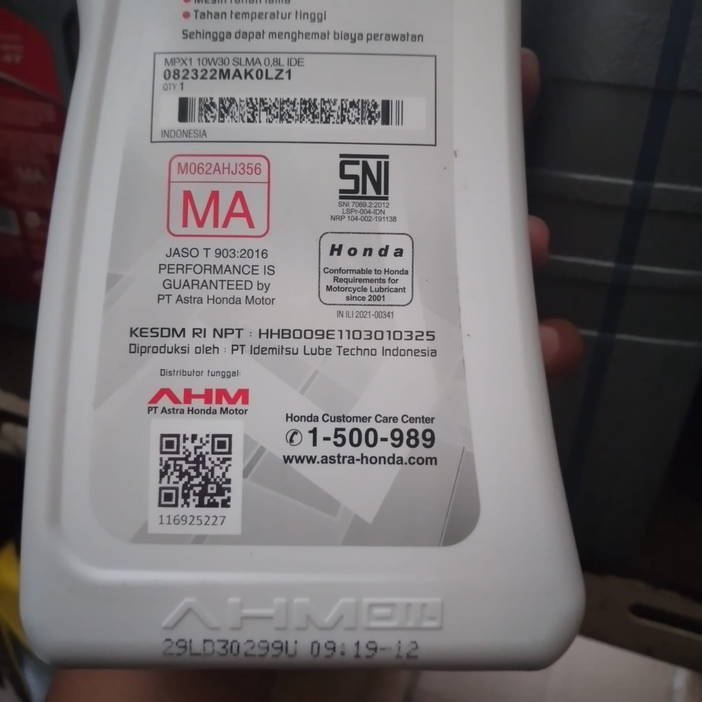 OLI MPX 1 1 LITER 100% ASLI