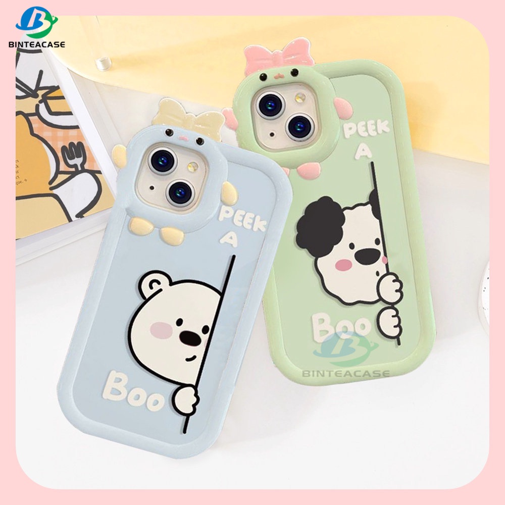 Case Desain Monster Beruang Kecil Untuk OPPO A17 A57 2022 A15 A16 A16K A54 A53 A12 A5S A7 A3S A11k A31 A52 A92 A94 A37 F9 A1K Reno 5 A76 A96A