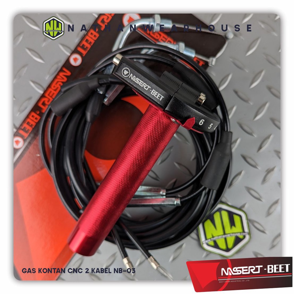 Gas Spontan Kontan Full CNC 2 Kabel Racing Universal Nassert Beet NB03