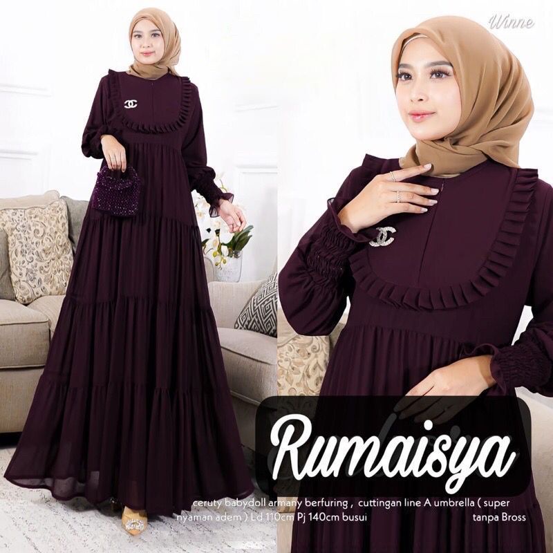 DRESS MUSLIM, Fashion Muslim, baju wanita, dress, gamis, Baju gamis, fashion wanita, Rumaisya Dress