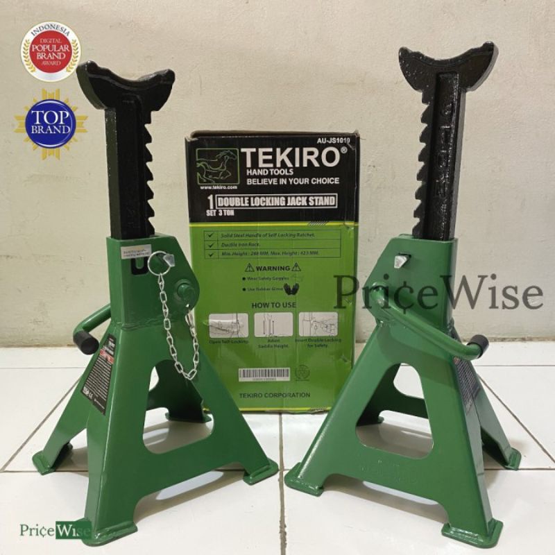 Jual TEKIRO Tahanan Dongkrak 3 ton 2pcs / Double Locking Jack Stand 3