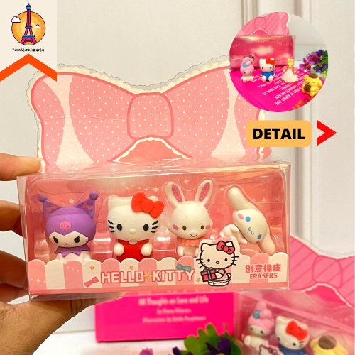 

Penghapus Mewah KT1203-01 Sanrio 1 Box 4 Pcs Free Box Hello Kitty Kuromi Little Stars Melody Purin Import Cute Eraser Funny Fancy Stuff Best Gift Stationery For School Alat Tulis Kantor Sekolah Ready Grosir Kado Ulang Tahun READY COD