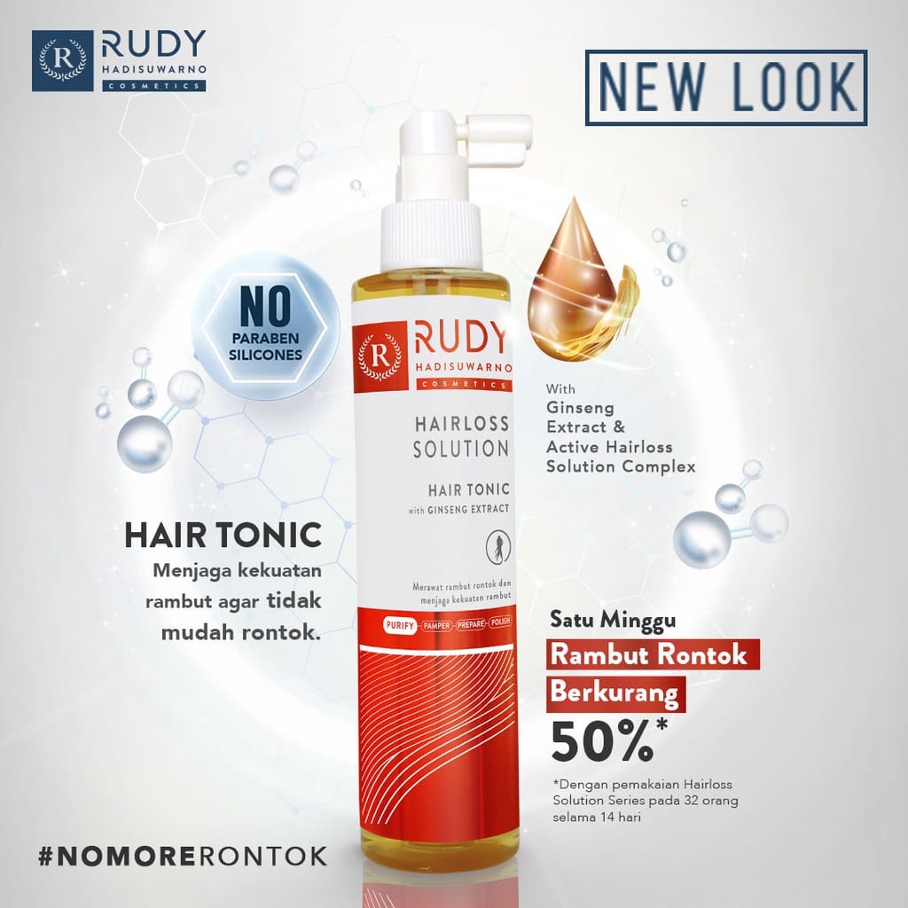 RUDY HADISUWARNO HAIR LOSS DEFENCE / HAIR TONIC GINGSENG SOLUTION / PERAWATAN RAMBUT RONTOK