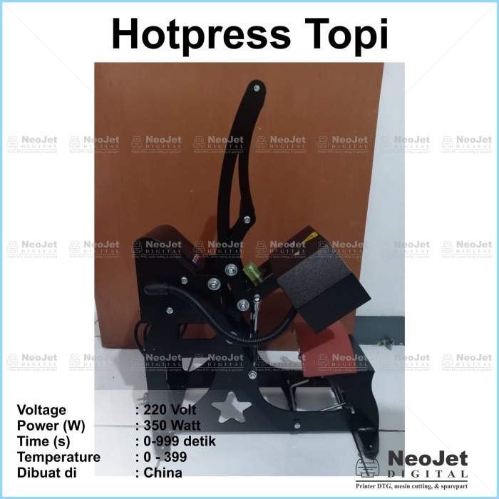 Mesin Press Topi Heat Press Hotpress Hot Press Topi Sablon Digital