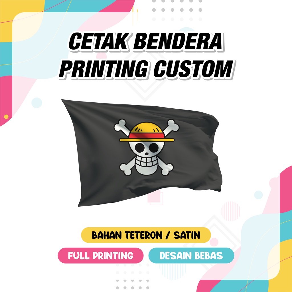 Jual Cetak Bendera Custom Full Printing Bahan Kain Teteron / Satin ...