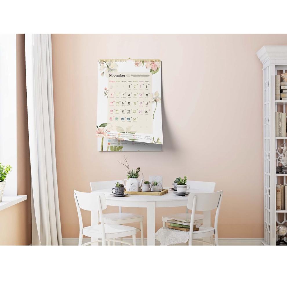 

[W-H5H] ✉] 2023 Kalender Dinding SPIRAL Masehi Hijriyah ukuran A3+ Tema Floral-bisa cod