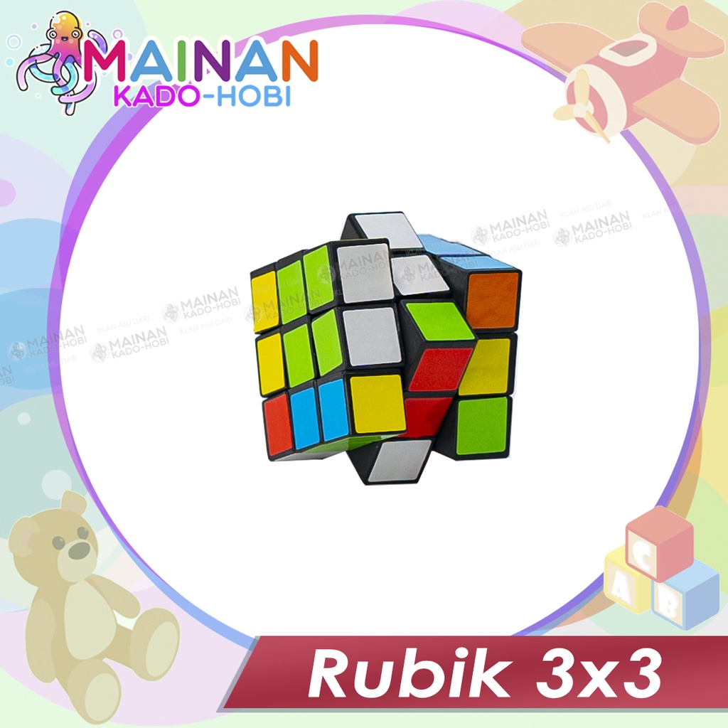 MAINAN EDUKASI ANAK SUSUN PUZZLE KUBUS KOTAK MAGIC CUBE RUBIK 3X3