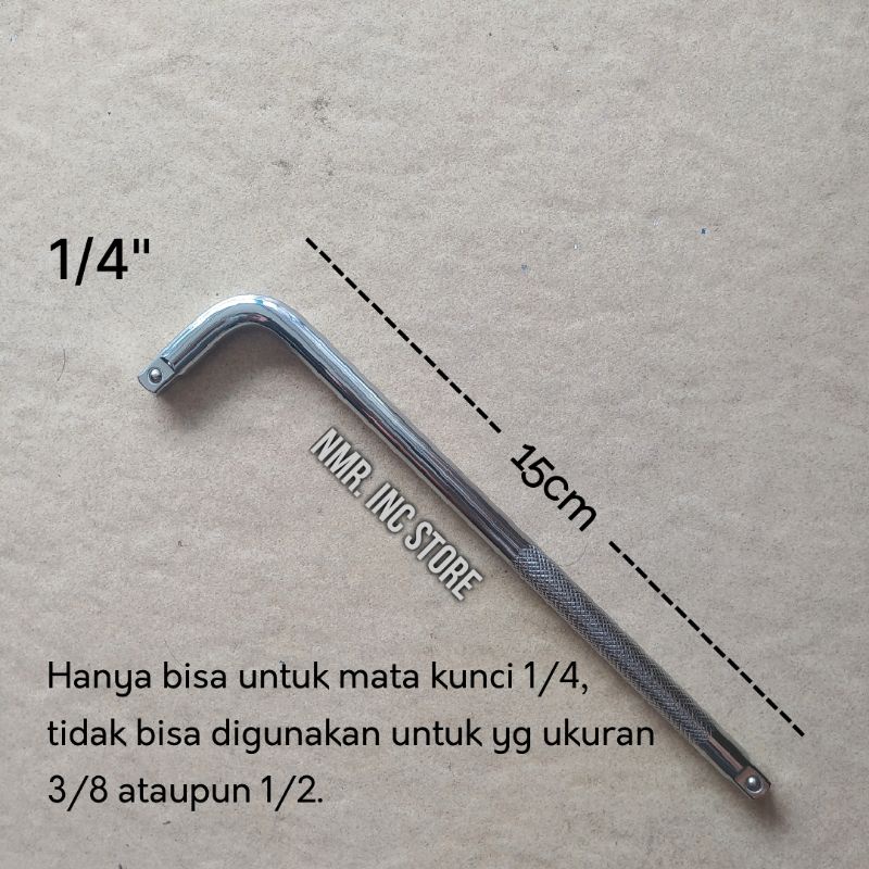 Gagang Kunci Shock L 1/4, Chrome Vanadium CR-V, Mata Sok Sock Socket.