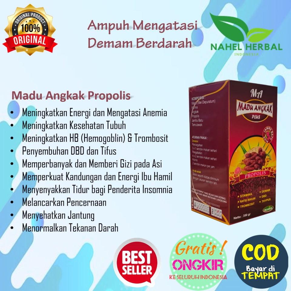 Cod Suplemen Penambah Berat Anak Madu Angkak Propolis Plus Jambu Batu Mujarob Untuk Pria Wanita - Vi