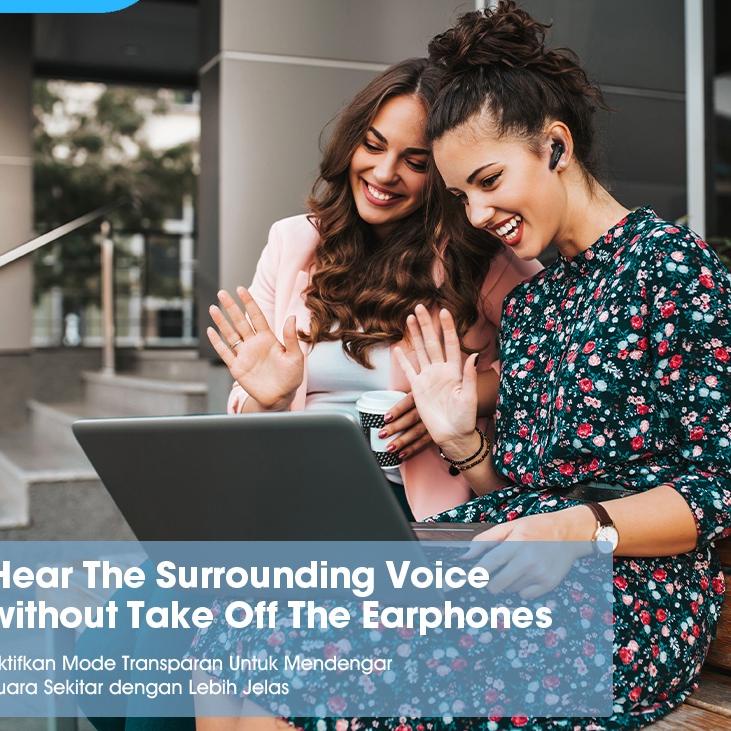 Stok Terbatas Acome ANC TWS Headset Earphone Bluetooth 5.2  ENC Call Noise Reduction Garansi Resmi 1