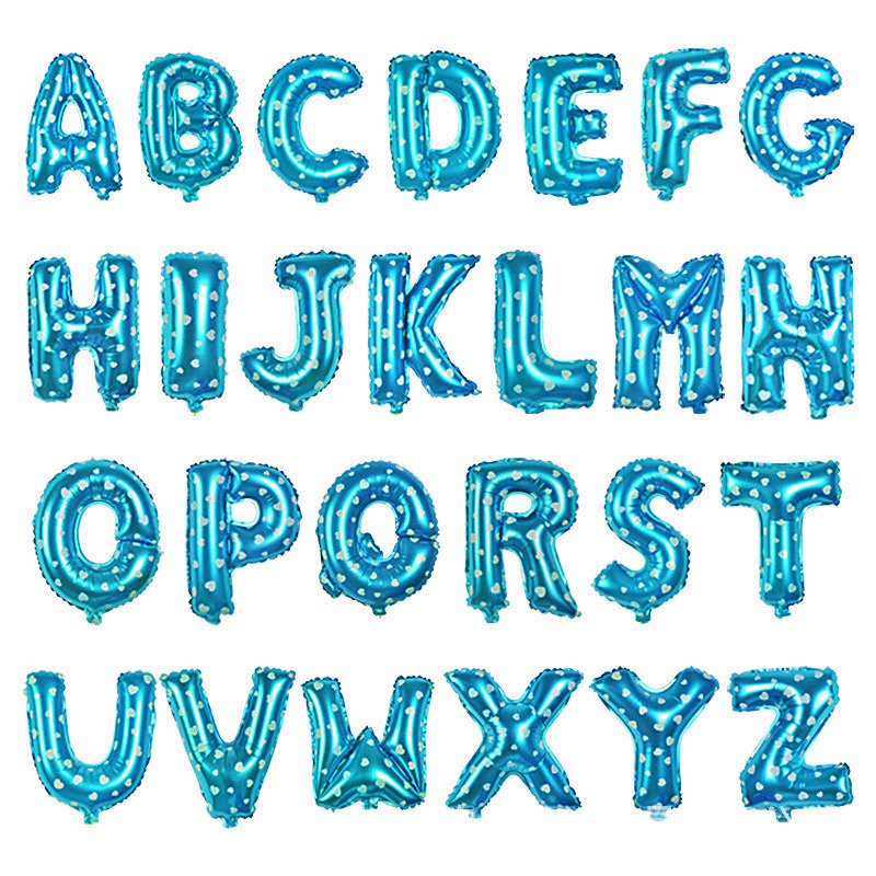 T&amp;Y Balon Foil Huruf Motif Love ±40cm Ballon Foil Abjad Alphabet Love Biru Balon Huruf Satuan ± 40 Cm Murah