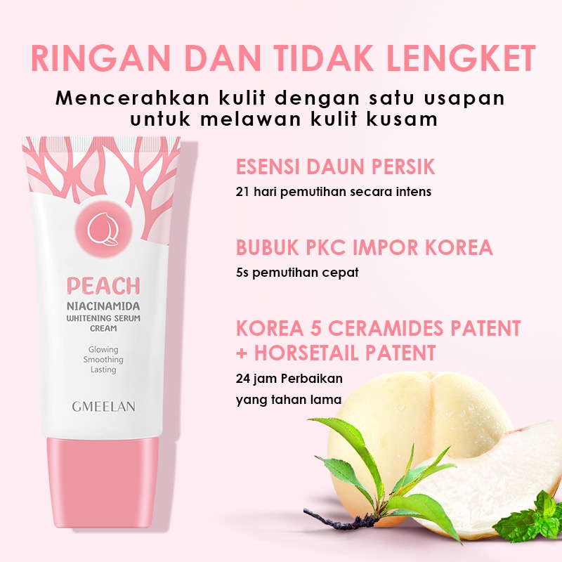 GMEELAN 3Pcs Set Orange Exfoliating Gel &amp; Gluta-whitening Day Cream &amp; Peach Niacinamide Whitening Serum Cream