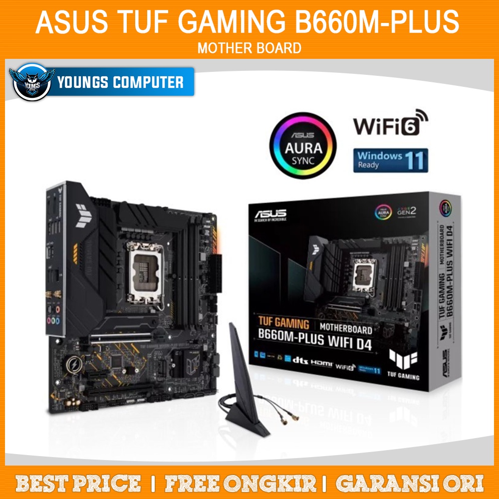 ASUS TUF GAMING B660M-PLUS WIFI D4 | DDR4 Intel B660 LGA1700 Mainboard