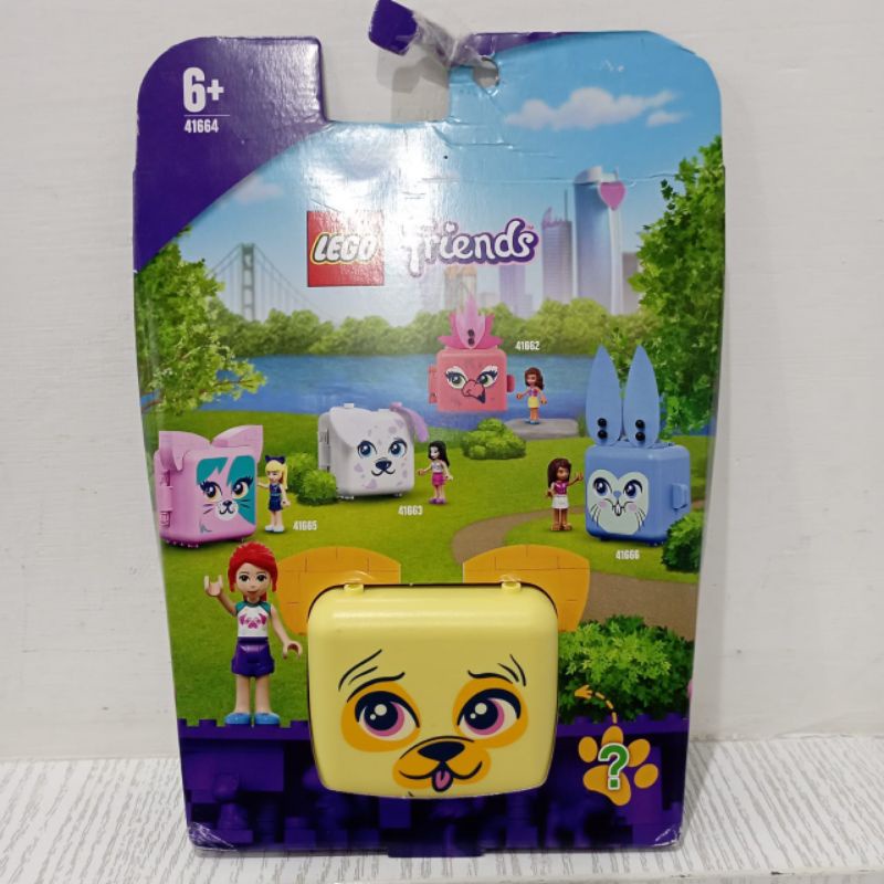 ori original LEGO friends 41664 mia pug cube mainan brick bricks blok balok blocks block hadiah kado ultah anak cewek perempuan present birthday girl gift yellow puppy dog take n go travel toy pack toys chain accessories