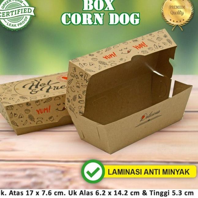 

[C-5Q ☛] Kotak Dus Box Corn Dog Corndog (50 pc)-viral