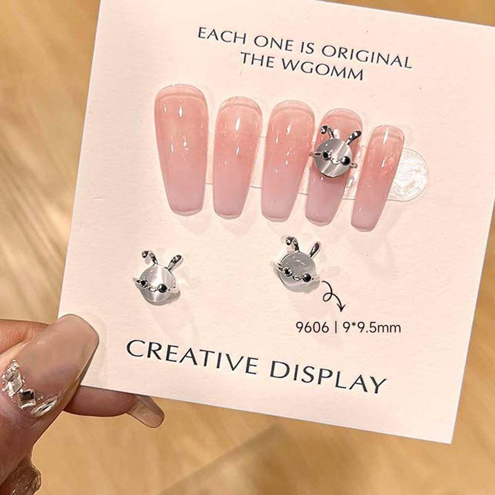 Mxbeauty Kelinci Kuku Berlian Imitasi Lucu Ikatan Simpul Manikur Aksesoris Zirkon Kartun Nail Art Drills