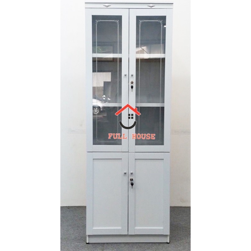 lemari serbaguna lemari hias rak buku mainan tas white lemari pintu kaca termurah