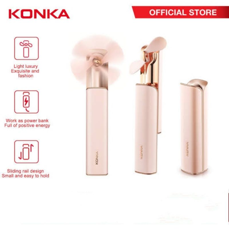 KONKA Kipas Angin Portable Mini Genggam 2in1 Power Bank Mini SNI
