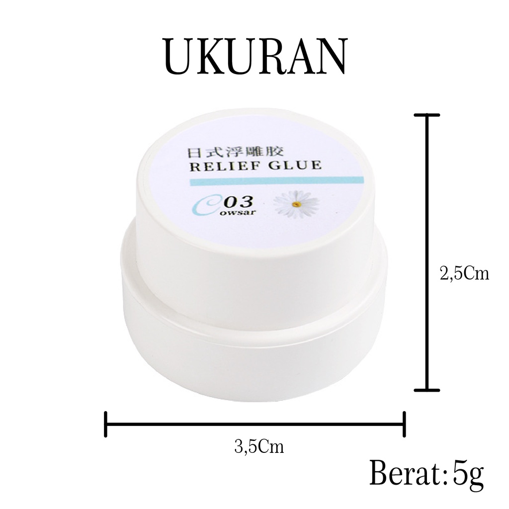 【 COD 】KUTEK COWSER RELIEF GLUE GEL CARVING COLOUR 3D NAIL / GEL TIMBUL HIASAN NAIL ART