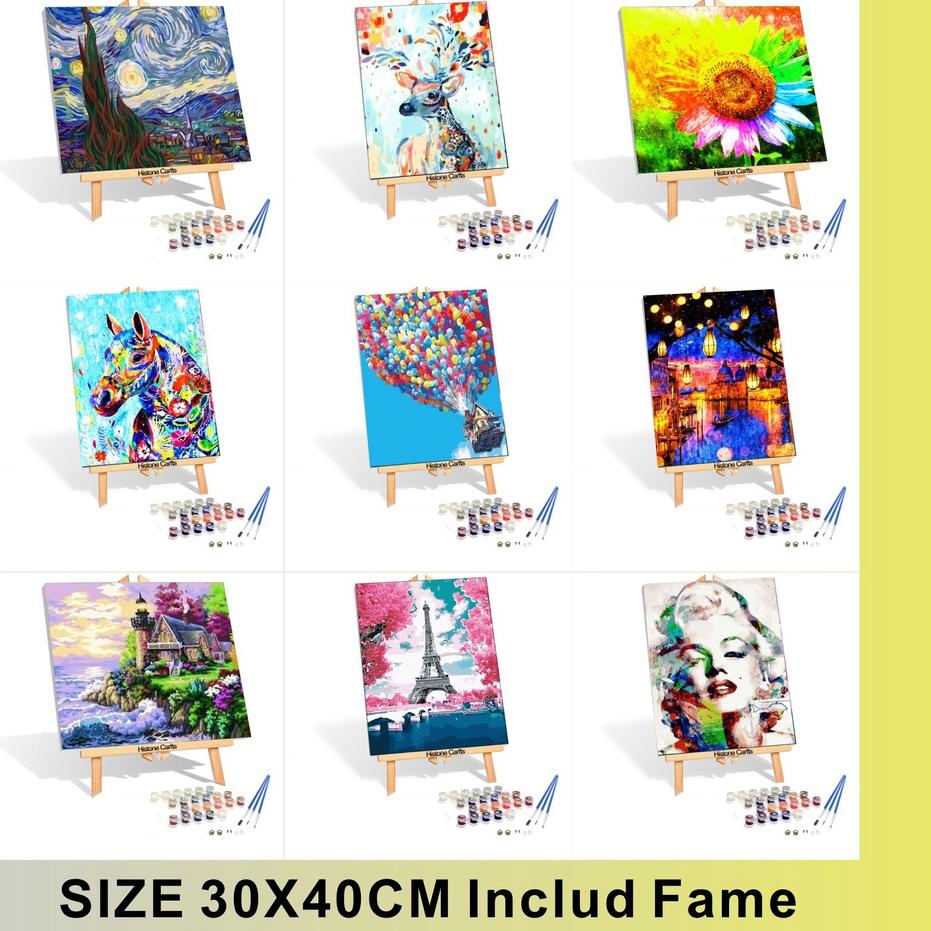 

➯⁂✯ Paint by Numbers Kit|Painting Kit | Paint by Number | Paint Kit 30x40cm DIY Grosir