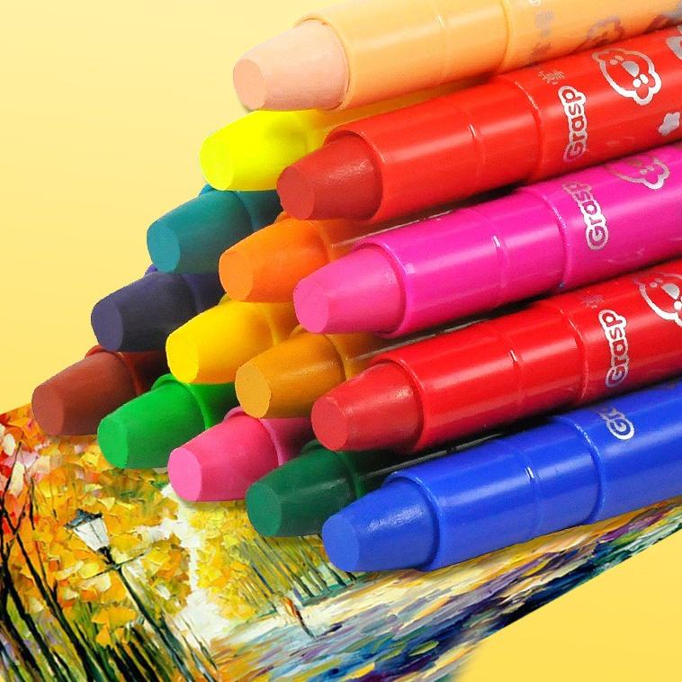 

(W-I2I(✪) GRASP Silky Gel Crayon Washable / Crayon Warna / Krayon Anak / Coloring Pen terviral