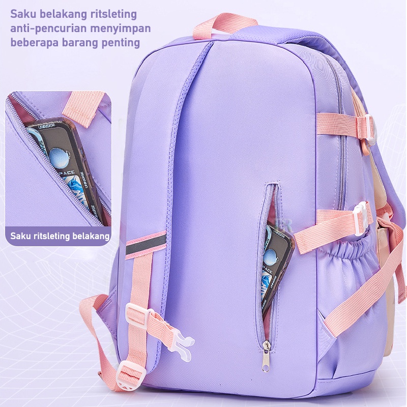 LNR Shop S-018 S-014 Tas Sekolah Anak Perempuan Import Anti Air Bahan Polyester Gesper Tali Bahu LOL Dengan Gantungan Boneka TK - SD Kelas 1 2 3 4 5 6 Ransel School Bag Sekolah Dasar Taman Kanak Cowok Boy Playgroup Pre-K K1 K2 Kindergarten Tas Punggung