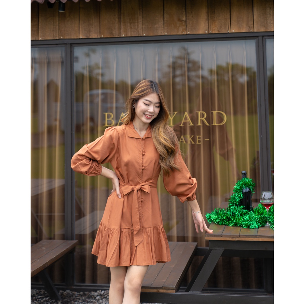 Christmas Ed | Caline Ruffle Dress / Dress Korean Wanita