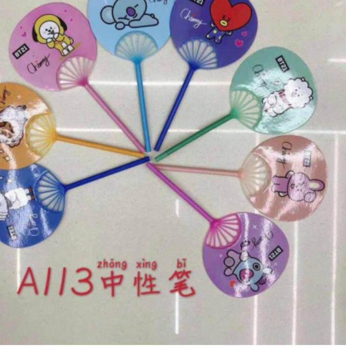 

☻☻► (12pc) pen gel model kipas BTS BT-21/gel kipas BTS