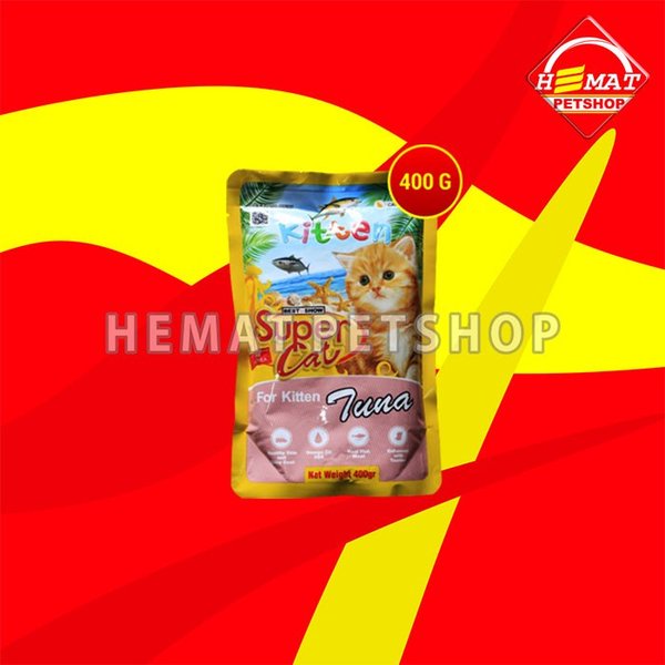 Super Cat Pouch Makanan Basah Kucing Wet Food SuperCat 400 Gram