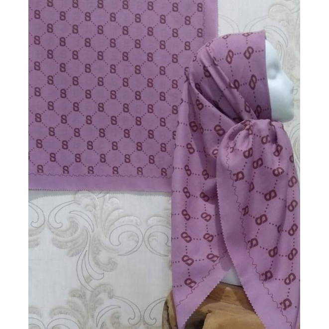 HIJAB VOAL MOTIF B PINK MAGENTA