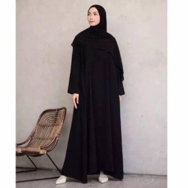 Abaya Gealous Baju Gamis Abaya Turkey Hitam Polos Mewah Terbaru Kekinian(Q7N6) Abaya arab Abaya turk