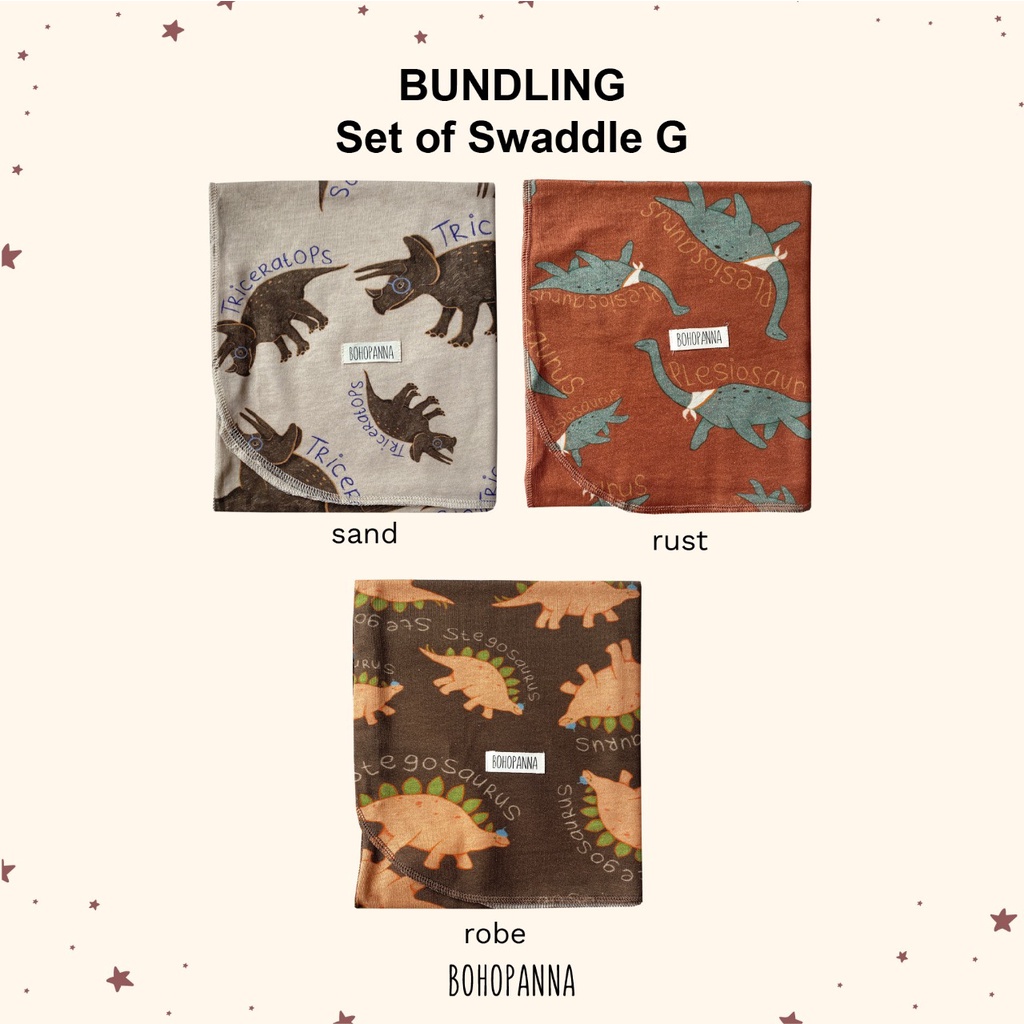 Bohopanna - Swaddle Printed Dino Bundling Set