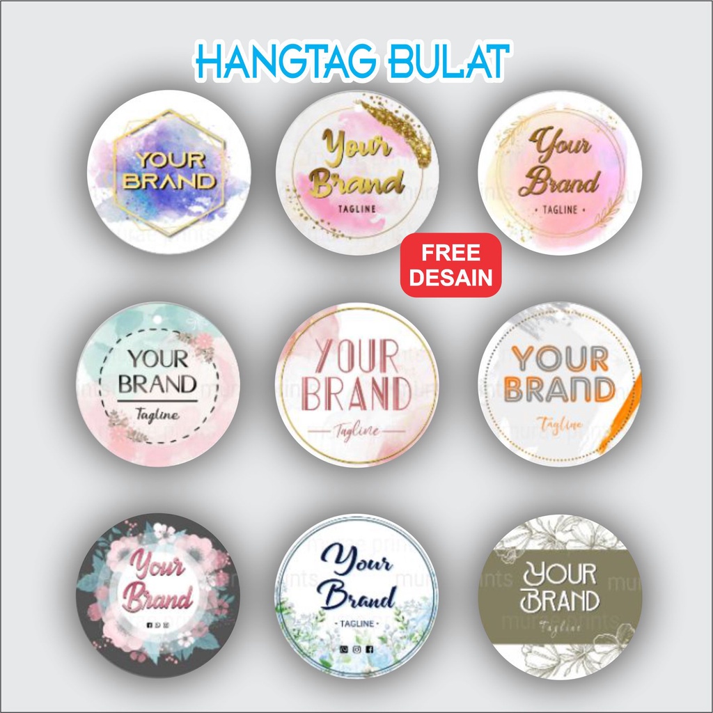 

CETAK Cetak Label Hang Tag Bulat Custom Logo Desain Template TOKO
