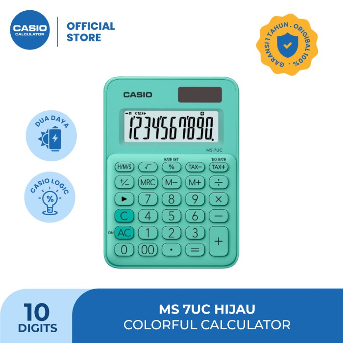 

CASIO Colorful Calculator MS-7UC-Green