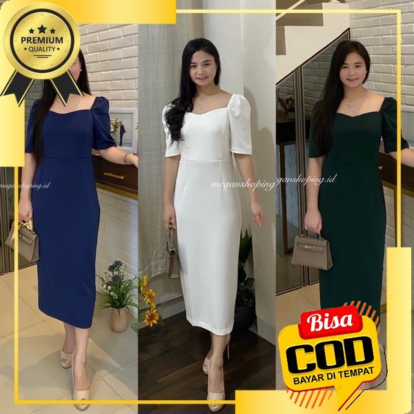 Baju Dress Outfit Natal Polos Terbaru Christmas Dress Party New Year Eve 2023 Wanita Putih Merah Red