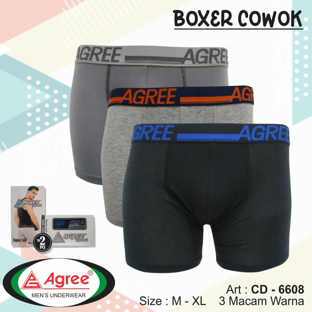 JH Celana Dalam Boxer Agree Sport 6605, 6606, 6603, 6608 Termurah (ISI 2PC)