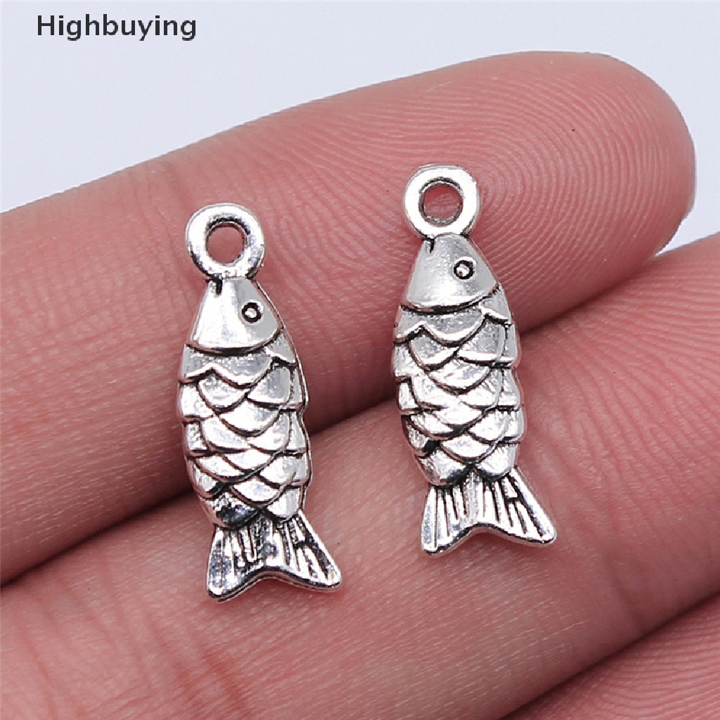 Hbid 20 Pcs Ikan Ch Antik Perunggu Warna Silver Liontin DIY Kerajinan Membuat Ikan Ch Liontin Untuk Gelang Ikan Ch Perhiasan Handmade Glory