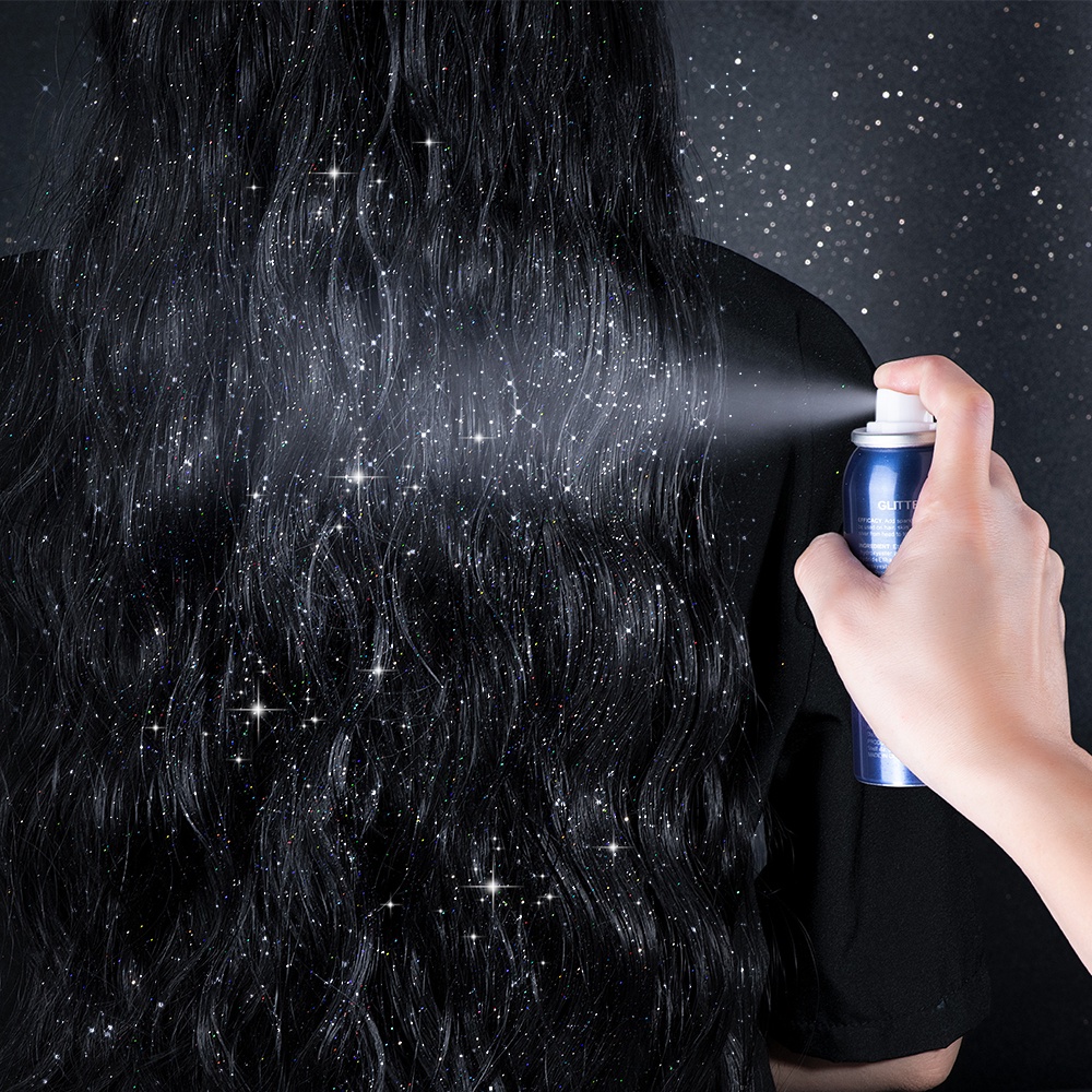 Face Body Glitter Spray Sparkly Shimmery Glow Highlighter Long Lasting Holographic Powder Sprays For Halloween Festival Party Make up Glitter 60ml