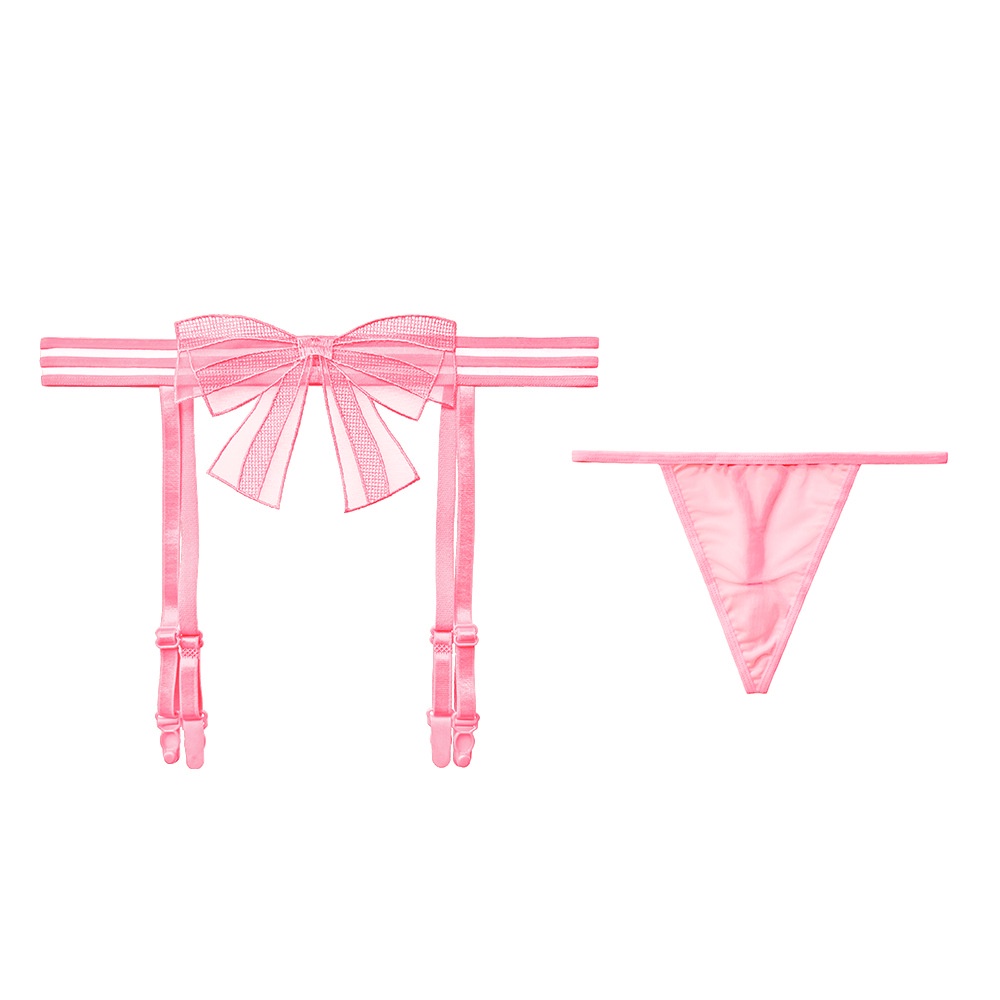 Lingerie Sexy Transparan Busur G String Garter transparent Set Sexy Lingerie T10
