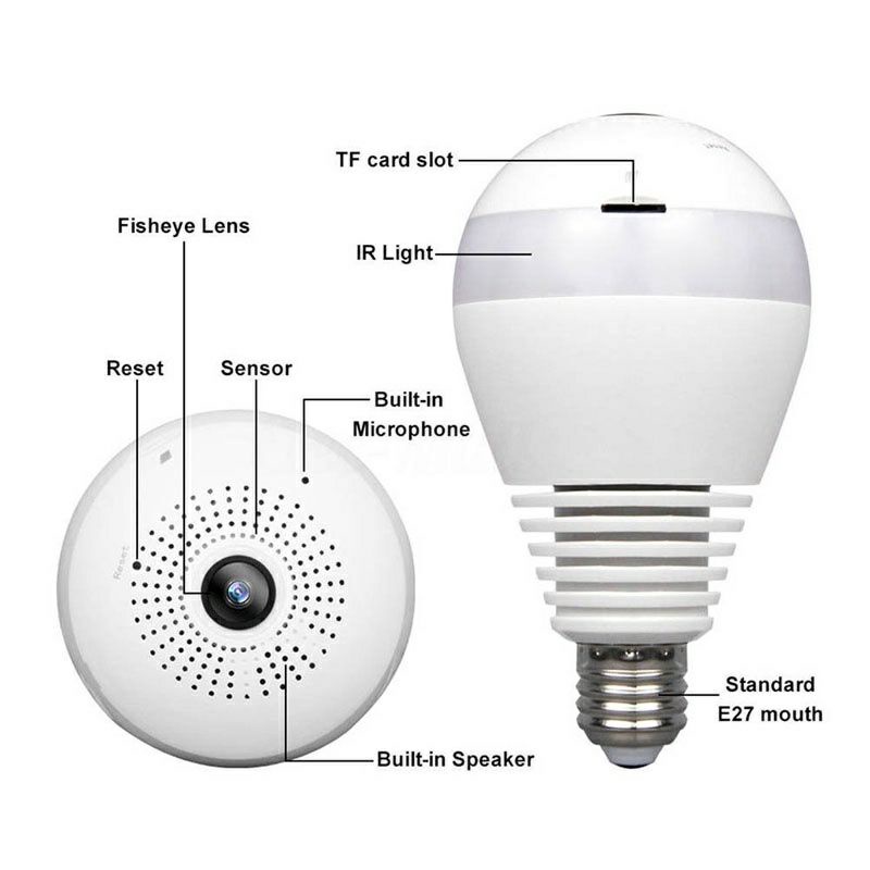 CCTV Lampu Bohlam Kamera Lampu CCTV IP Camera Fisheye V380 Pro Wireless WIFI 360 Derajat V380 Pro 2MP HD 1080P