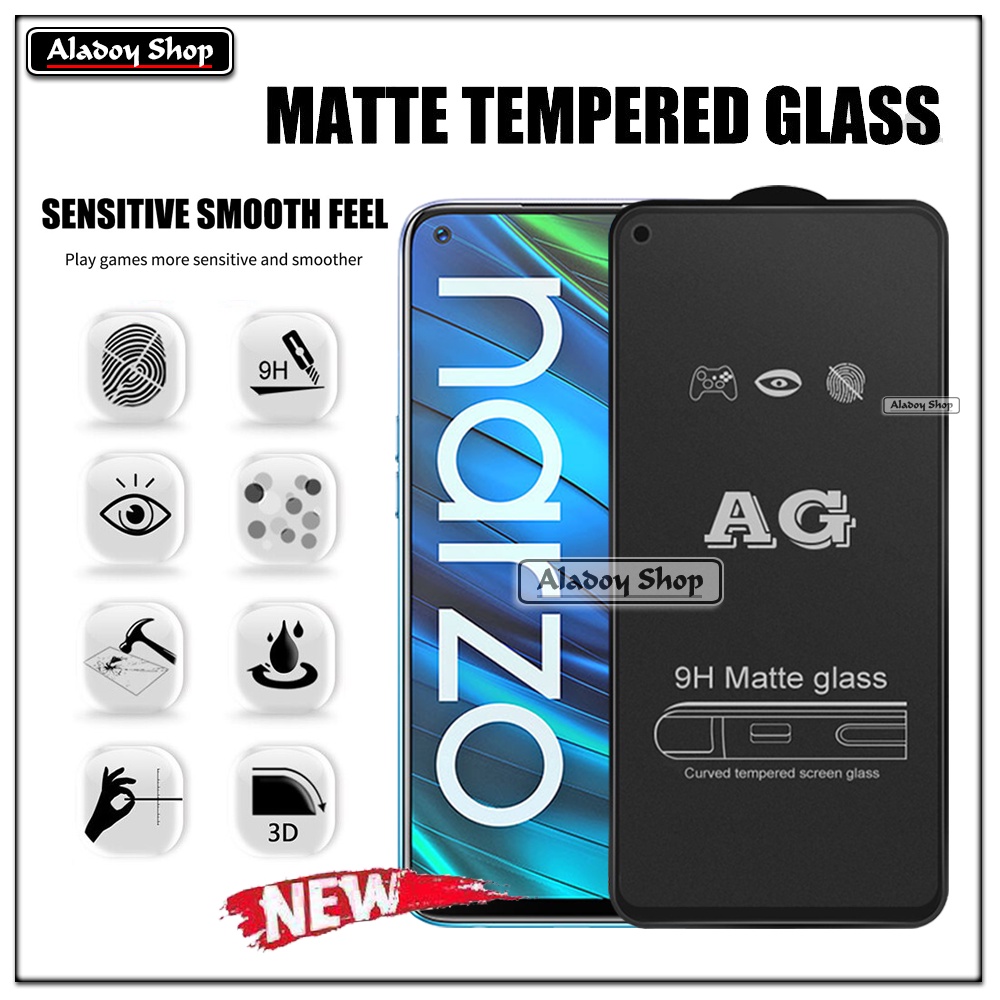 Paket 3IN1 Tempered Glass Layar Matte Anti Glare Realme Narzo 20 Pro Free Tempered Glass Camera dan Skin Carbon