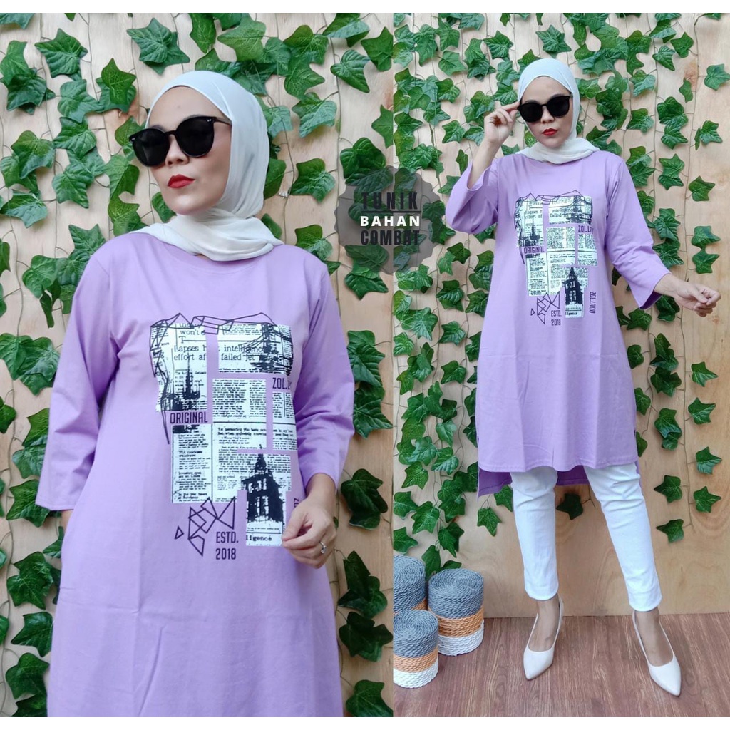 Tunik Long Back Zolaqu Paper/Tunik Pinguin/Tunik Wanita Terbaru/Tunik Combad 20s