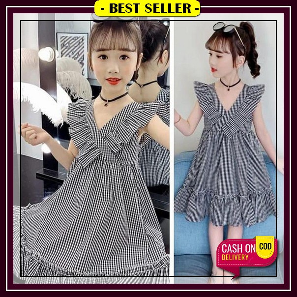 Xp Dress Anak Cewek Ala Korea Gaun Pesta Fashion Impor Ulang Tahun Umur 4 Sampai 9 Style Sailor Girl