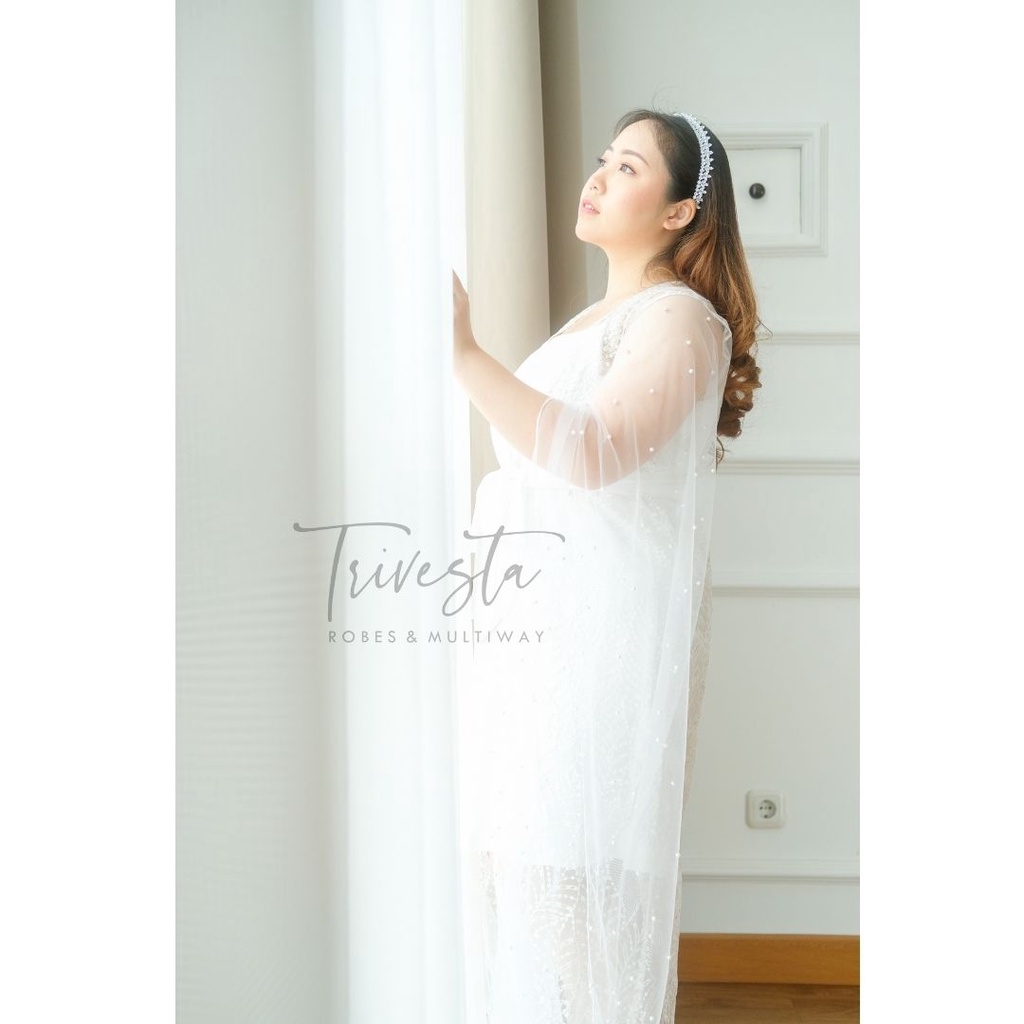 [BIG SIZE] Belle Robe - FAE Collection- Kimono Pengantin Robe Bride Premium Brokat Wedding Robe