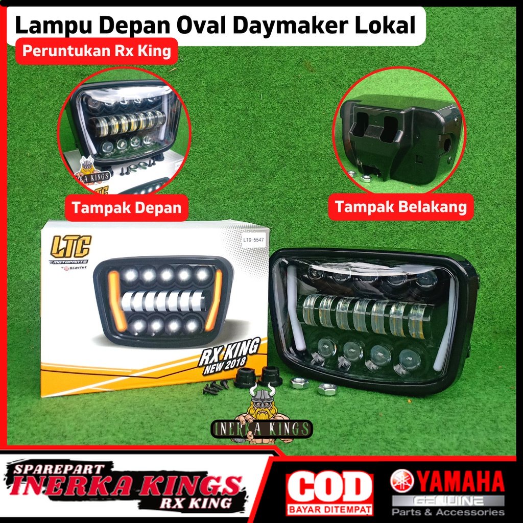 Jual Lampu Depan Oval Set Daymaker Rx King Fullset Original | Shopee ...